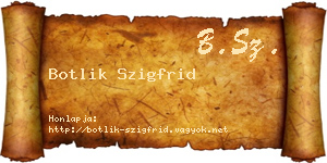 Botlik Szigfrid névjegykártya